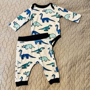 Monica + Andy First Moves Bodysuit and Groove Pant Dinosaur Print 2 Piece Set